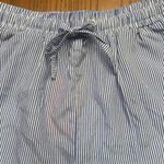Edikted Mid-Rise Elastic Drawstring Waist Pinstripe Shorts Size XS Blue & White Photo 7