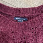 American Eagle  maroon red cable knit pullover sweater Photo 1