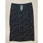 T Tahari  Midi Pencil Skirt Size S Black White Polka Dot Slit Leg Tummy Control Photo 9