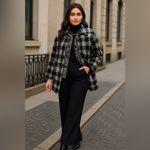 Rafaella Black White Plaid Coat | Parisian Chic Winter Jacket | Classic Old Money Style Photo 11