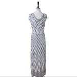 Max Studio Women's Gray White Maxi Skirt Drape Neck Shirred Top Set Size M/L Photo 4