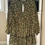 ZARA NWT  Women's Multicolor Long Sleeve Floral Metallic Ruffle Mini Dress XS Photo 1
