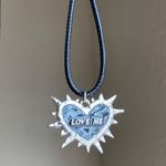 Handmade grunge street funky y2k style spike “LOVE ME” heart necklace🌿✨ Photo 1