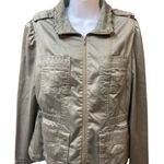 Loft NWT  Olive, green utility jacket, lace collar  size medium Photo 0