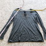 Willi Smith  keyhole scoop neck embellished sweater pullover gray long sleeve Photo 4