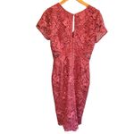 Little Mistress Rose Pink Floral Lace Short Sleeve Midi Dress - size 6 Photo 3