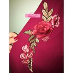 Fashion Magazine Burgundy Embroidered Off-The-Shoulder Cut-Out Cutout Lace Crochet Floral Top S Photo 3