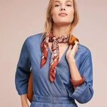 Cloth & Stone Anthropologie Surplice Chambray Jumpsuit Lyocell Photo 2