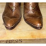 Frye  women's brown‎ leather stud trim western mule clog shoes size 7.5 Y2K Photo 3