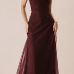 RIHOAS The Wine Red V Neck Mesh Wrap Maxi Dress 04 Size M Photo 2