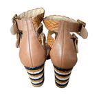 Schutz  Alycia Leather Block Heel Brown Tan Sandals Heels size 8.5 Photo 6