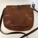 Fossil  Satchel Crossbody Bag Purse Flap Buckle Closure Cow Hide Leather Brown Photo 4