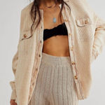Free People  One Tan Scout Oversized Shirt Jacket, L Photo 0