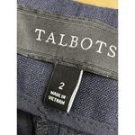 Talbots 100% Linen Wide Leg Pants Women Size 2 Navy Blue Nautical Button Classic Photo 4
