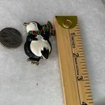 Vintage frosted penguin TC brand brooch. Black Photo 4