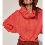 Anthropologie Pilcro Zamora Cowl Neck Sweater Coral Pullover Size Small Petite Photo 5