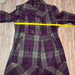 Guess  Womens Vintage Double Breasted Purple Plaid Jacket Button Wool Blend Large Photo 9