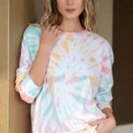 Shiraleah Cali Pastel Multicolor Tie Dye Relaxed Fit Long Sleeve Sweatshirt S Photo 0