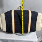 Coach  M157745 Large Canvas Leather Trim Travel Tote Black Cream Green Interior Photo 10