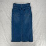OAT New York Stretch Medium Wash Denim Midi Skirt Size 4 Blue Photo 7