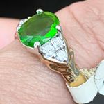 Vintage Emerald Green Birthstone Cubic Zirconia CZ Stone Gold Photo 4