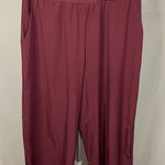 Halara Casual Cropped Wide Leg Lounge Pants Maroon High Waist Womens Medium Photo 0