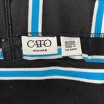 Cato Woman Size 18/20W Black & Blue Stripe Rayon Knit Straight Pencil Skirt Photo 2