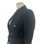 Free People  Jagger‎ Blazer Black Military Button Front Cotton Size XS Photo 6