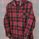 Crown & Ivy  Plaid Flannel Women's Red Pink Size Small Photo 0