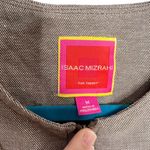 Isaac Mizrahi Brown Linen Blend Zip Front Jacket Blazer Photo 4