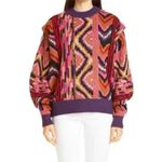 Farm Rio NWOT  Striped Colorful Patchwork Sweater Size Small Photo 2