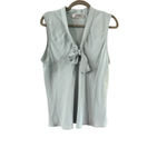 Kasper  Light Blue Sleeveless Tie Neck Blouse Petite XLP Photo 1
