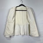 Banana Republic  White Black Pinstriped Linen Blend Blazer Jacket Women's Size 14 Photo 1