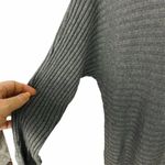 Soho  Grey Crew Neck Ribbed Sweater With Laced Sleeves Size Medium Photo 2