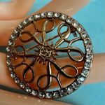 Nina Ricci for Avon NRT Rhinestone Brooch Gold Tone Vintage Photo 2