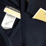 Michael Kors navy plunge neck ruffle bikini top. Photo 11