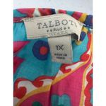 Talbots Fiesta Paisley Tassel Cotton Popover Top Blouse Size 1X Colorful Artsy Photo 6