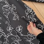 Cato Womens 18/20W Black Flowers Blazer Jacket Career Long Cardigan Open Front Photo 11