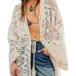 Free People Bell Sleeve Lace Duster in Ivory, One Size, New with Tag MSRP $128 Photo 0