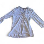 Burberry Light Gray V-Neck Blouse Photo 0