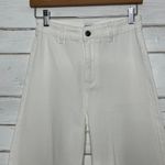 Annie Griffin Anniewear White Wide Leg Jeans High Rise Stretch Denim Raw Hem Size Small Photo 9