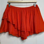 Free People  skort orange tiered short linen viscose blend spring summer Small Photo 0