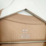 Aerie Heart Eyes Ribbed Waffle Henley Long Sleeve TShirt Blouse Tan Beige Top XS Photo 5