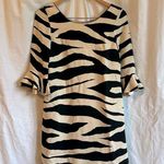 Kate Spade  Andora 100% Silk Zebra Print Flutter Sleeve Shift Dress Photo 0
