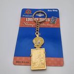 NWT Looney Tunes Stamp Collection Tweety Key Ring Gold Photo 1