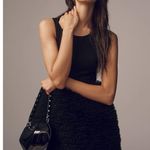 Anthropologie Hutch Twofer Satin Tulle Sleeveless Black Mini Dress size Medium Photo 2