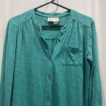 Anthropologie  Saturday Sunday Teal Long Sleeve Button Down Shirt Dress Sz XS Photo 3