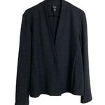 Eileen Fisher Womens Black Wool Jacket Lightweight 1 Button Sweater Knit Career Photo 0