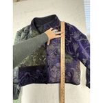Mary Lynn O’Shea Hand Woven Jacket Women Medium Jacquard Purple Patchwork Floral Photo 7