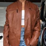 Leather Jacket Brown Size XL Photo 0